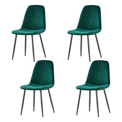 (Green, 4) 2/4 x Dining Chairs Velvet Chair metal Legs office