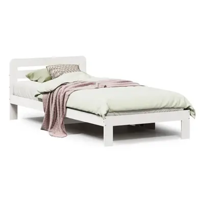 vidaXL Bed Frame without Mattress Bed Base White 90x200 cm Solid Wood Pine