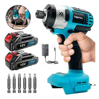 Impact Driver Cordless Screwdriver 10Pcs Drill Bits+2xBattery 5.5A+Charger-Makita Battery Compat