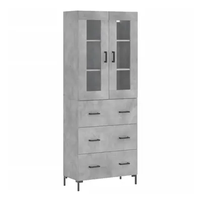 vidaXL Highboard Sideboard Cupboard Side Cabinet Concrete Grey Engineered Wood