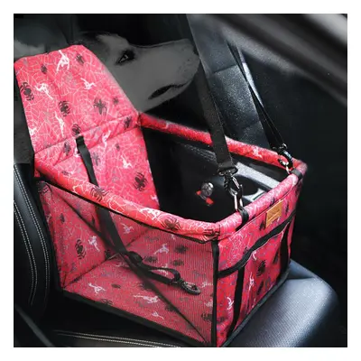 (Dark Pink) Foldable Pet Dog Car Seat Cover Safe Basket Protector Puppy Travel Pet Carrier Bag