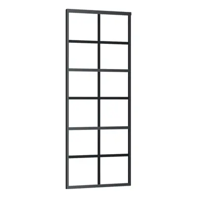 vidaXL Sliding Door Barn Door Sliding Door Panel ESG Glass and Aluminium Black