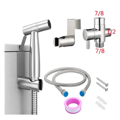 (7/8 Inch) Handheld Bidet Sprayer for Toilet Adjustable Pressure Faucet Diaper Set with Hose Att