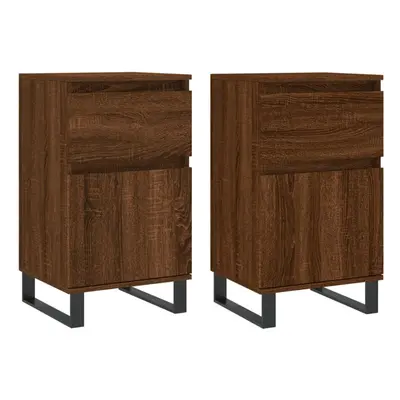 (brown oak, pcs) vidaXL Sideboards Storage Cabinet Cupboard pcs Smoked Oak Engineered Wood