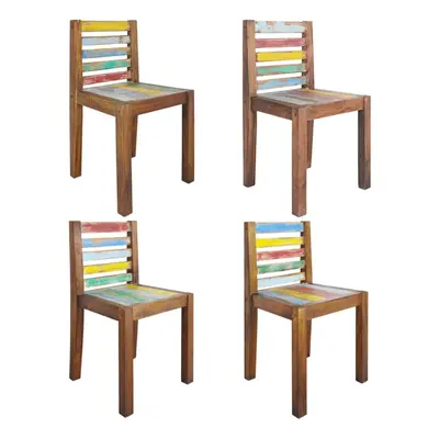 vidaXL 4x Dining Chairs Solid Reclaimed Wood Wooden Kitchen Dining Chair Set