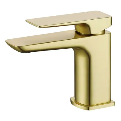 Nes Home Modern Brushed Brass Square Basin Mono Mixer Tap