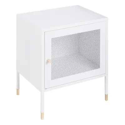 Bedside Table OSSETT Metal White