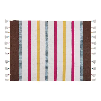 Cotton Area Rug x cm Multicolour HISARLI