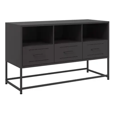 (black) vidaXL TV Cabinet TV Stand TV Unit Media Cabinet Entertainment Centre Steel