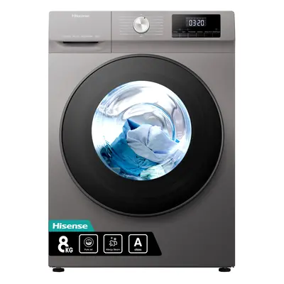 Hisense WFQA8014EVJMT 8kg Washing Machine with rpm - Titanium - A Rated