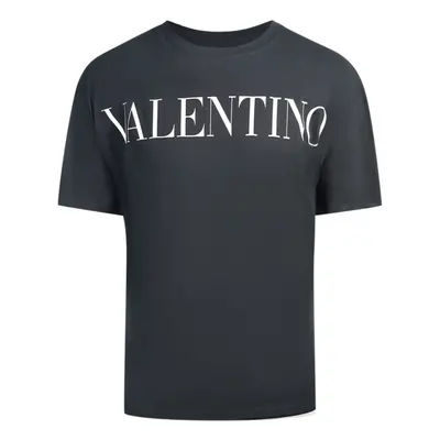 (XXL) Valentino Large Branded Logo Black T-Shirt