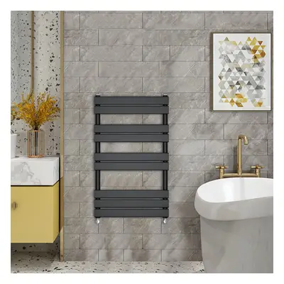 (1000x600mm) WarmeHaus - Minimalist Heated Towel Rail Radiator Bathroom Flat Panel Black