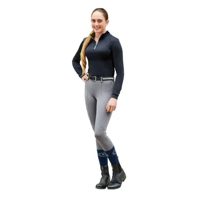 (32in, Charcoal) Dublin Womens/Ladies Performance Flex Knee Patch Riding Tights