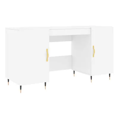 (white) vidaXL Desk Computer Desk Writing Table Office Work Desk White Engineered Wood