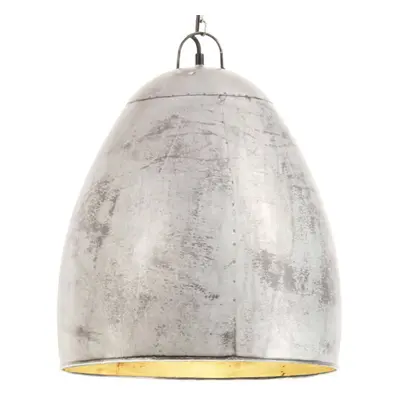 vidaXL Industrial Hanging Lamp W Silver Round cm E27 Ceiling Light Home