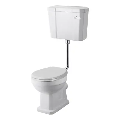 Kinston Traditional Comfort Height Toilet Pan, Low Level Cistern, Flush Pipe Kit & Soft Close Se