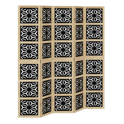 (40 x cm/ piece) vidaXL Room Divider Panel Privacy Screen Brown & Black Solid Wood Paulownia