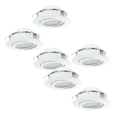 2 PACK PACK Flush Ceiling Downlight White Adjustable Round Spotlight 6W LED