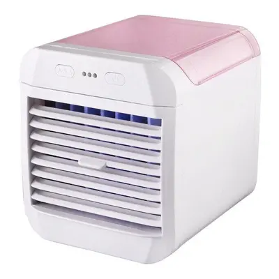 (Pink) Mini Chiller Three-position Adjustment Desktop Cooling Air Conditioning Fan Indoor Deskto