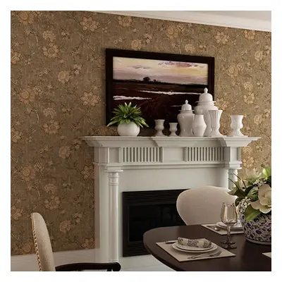 (Brown) 10m*53cm Self-Adhesive Wall Tile Sticker Living Room Home Decor Type Art Decoration