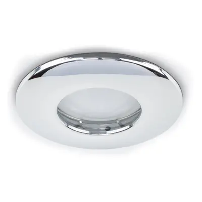 Pack of Fire Rated Bathroom/Shower IP65 Polished Chrome Domed Ceiling Downlights - Complete with