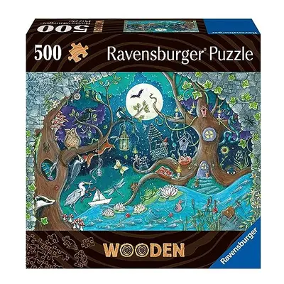 17516 Wooden Jigsaw Puzzle for Adults and Kids Age Years Up-Fantasy Forest Pieces, Black