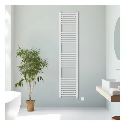 (White, 1800x400mm) Prefilled Electric Straight Heated Towel Rail Radiator Ladder Warmer