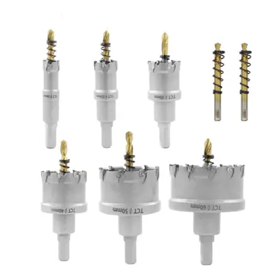 8pcs 16-60mm TCT Alloy Hole Saw Cutter Titanium Coated Drill Bit for Stainless Steel Aluminum Al