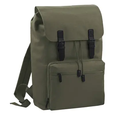 (One Size, Olive/Black) Bagbase Heritage Laptop Backpack Bag (Up To 17inch Laptop) (Pack of 2)