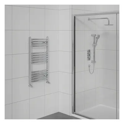 WarmeHaus Curved Bathroom Heated Towel Rail Warmer Radiator Central Heating Chrome - 800x500mm