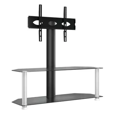 (black and silver, x x cm) vidaXL Corner TV Stand for Inch Universal Cantilever TV Floor Stand