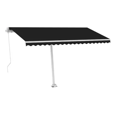 vidaXL Manual Retractable Awning with LED 400x300 cm Anthracite Shade Shelter