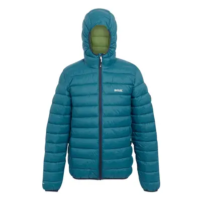 (XL, Moroccan Blue/Piquant Green) Regatta Mens Marizion Baffled Hooded Padded Jacket