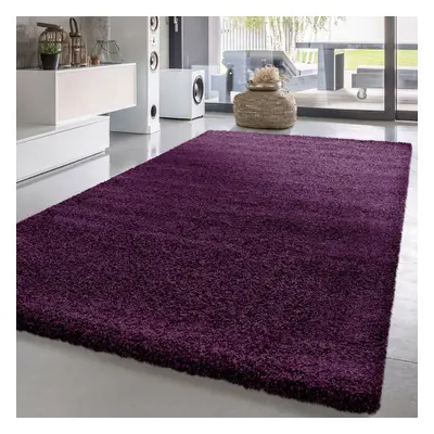 (Purple , 120cm x 170cm) Soft Shaggy VERONA Rug Living Room Bedroom Carpet Hallway Runner Non Sh