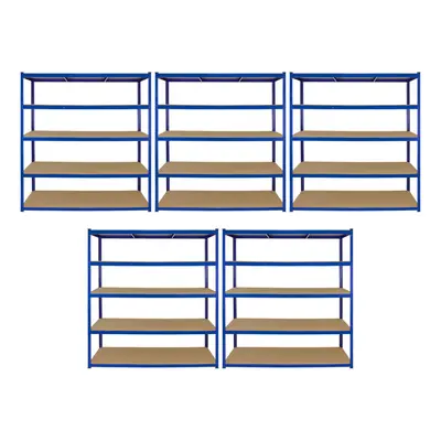 5 Bay Garage Storage Shed Shelving Metal Unit 5Tier 160cm Wide x 60cm Deep T-RAX