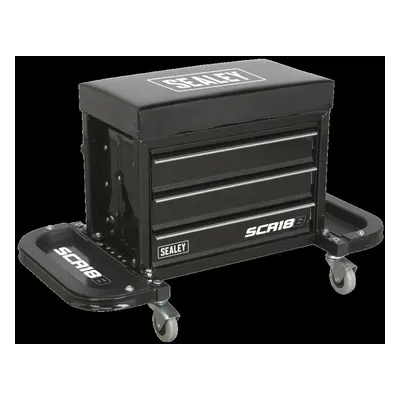 Mechanic&#39;s Utility Seat & Toolbox - Black