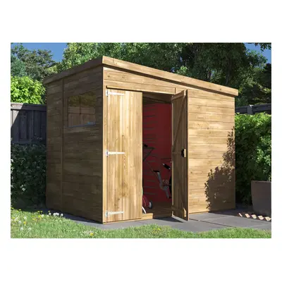 Wooden Garden Shed 2.4m x 1.8m Overlord Pent Roof and Window