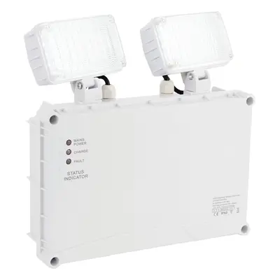 Twin Outdoor IP65 Emergency Spot Light - x 3W Daylight White LED