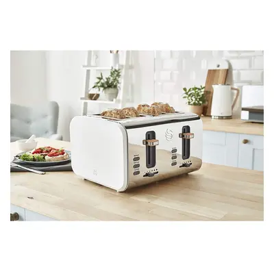 (White) Swan ST14620WHTN, Slice Nordic Toaster, Soft Touch Housing and Matt Finish