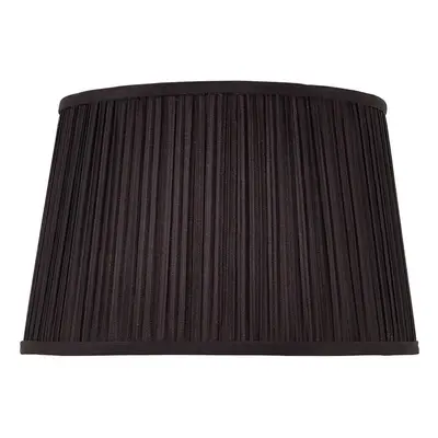 12" Luxury Round Tapered Lamp Shade Black Pleated Organza Modern Elegant Drum