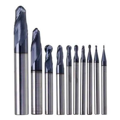 (R5mm) R0.5-R5mm Ball Nose Tungsten Carbide End Mill Cutter HRC55 TiAlN Coating CNC Tool