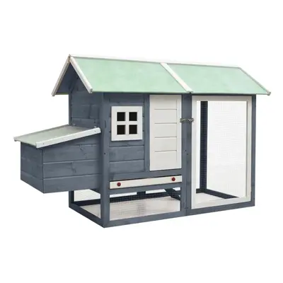 vidaXL Chicken Cage Grey 170x81x110 cm Solid Pine & Fir Wood