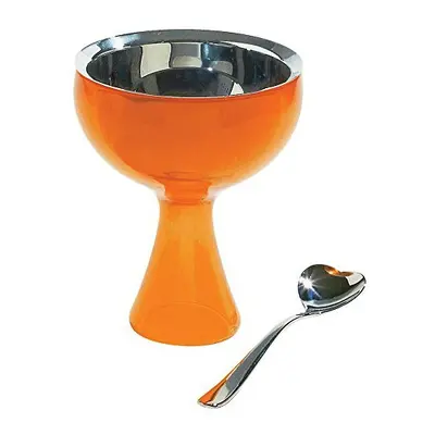 A di Alessi Big Love Bowl and Spoon, Orange