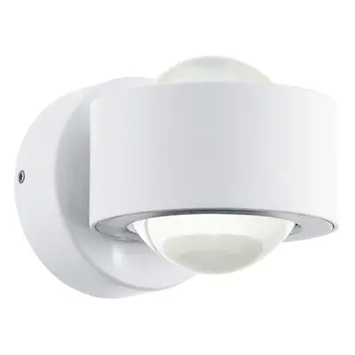 IP44 Outdoor Wall Light White Aluminium Hoop Shade 2W Built in LED Porch Lamp