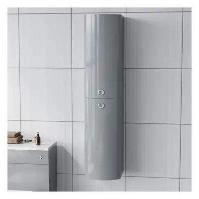 Dene mm Bathroom Wall Hung Cabinet Storage Tall Shelf Furniture Steel Grey