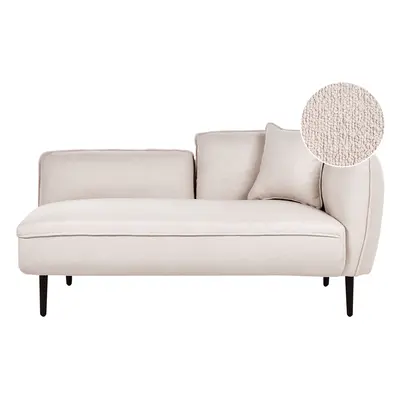 Right Hand Boucle Chaise Lounge Light Beige CHEVANNES