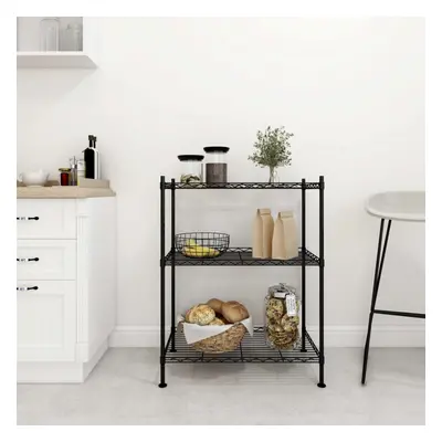 vidaXL 3-Tier Storage Rack Black kg Workshop Shelving Holder Organiser