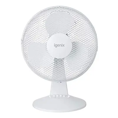 Igenix DF1210 Portable Desk Fan, Inch, Speed, Quiet Operation, Oscillating, Desktop/Bedside Fan,