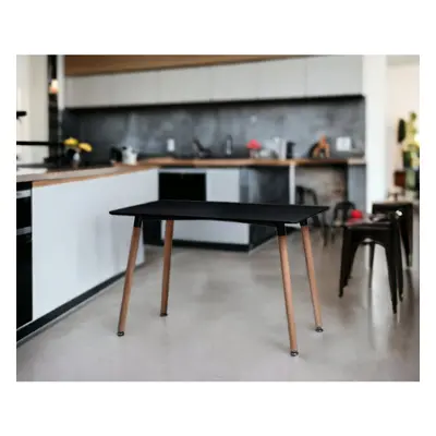 (Black) or Seater Rectangle Scandi Style Kitchen Table