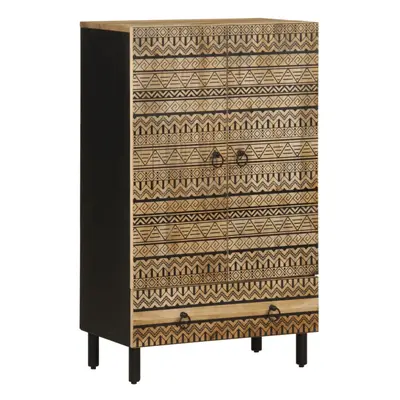 vidaXL Highboard Sideboard Storage Cabinet Cupboard Solid Rough Wood Mango